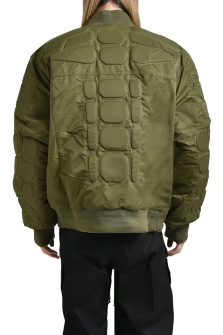Satoshi Nakamoto Satin Ma1 Moto Jacket Grn