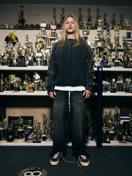 SATOSHI NAKAMOTO STAR STUDDED SWEATPANT